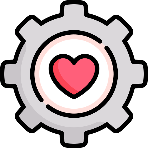 Icon showing a heart and a gear, symbolizing Senteon's dedication to providing unparalleled support and comprehensive training for users.